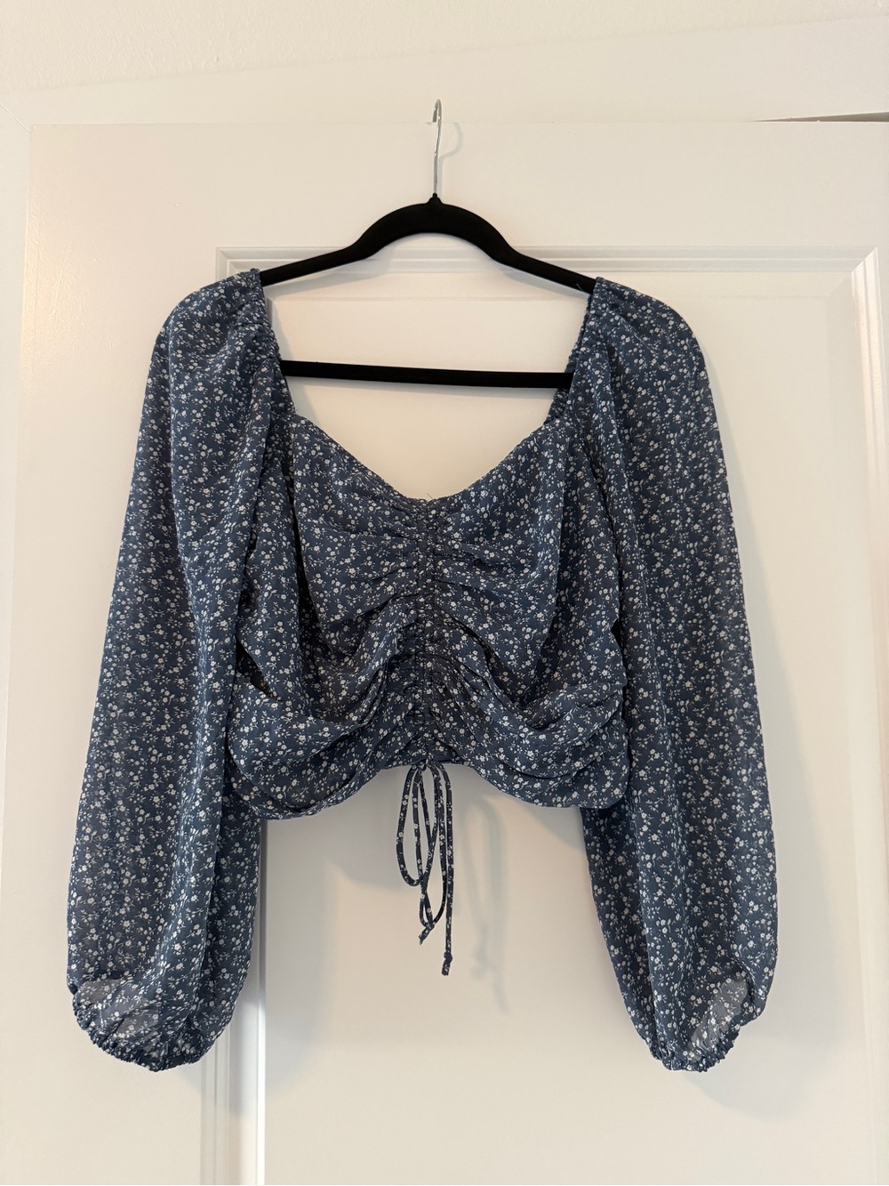Cotton Candy LA Blue Floral Blouse Size L